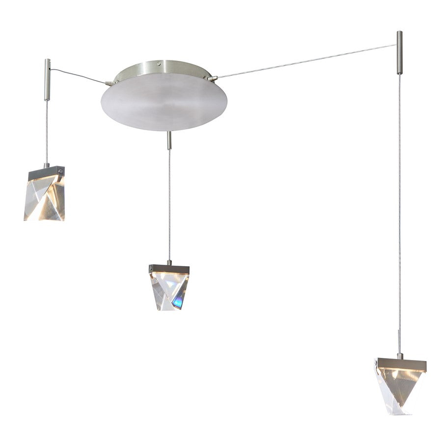 Abra Lighting Atlas 3Lt 3-Lt Octopus Pendant/Diamond, Nickel - 10071PN-BN-ATLAS