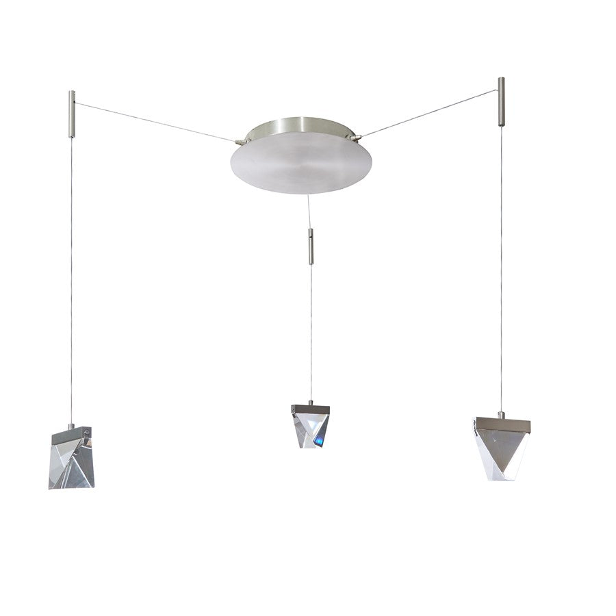 Abra Lighting Atlas 3 Light Octopus Pendant/Diamond, Nickel