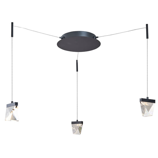 Abra Lighting Atlas 3Lt 3-Lt Octopus Pendant/Diamond, Black - 10071PN-MB-ATLAS