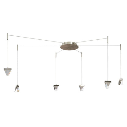 Abra Lighting Atlas 6Lt 6-Lt Octopus Pendant/Diamond, Nickel - 10072PN-BN-ATLAS