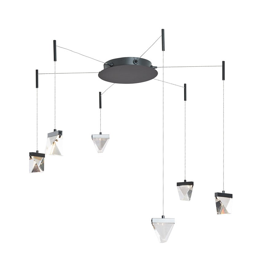 Abra Lighting Atlas 6 Light Octopus Pendant/Diamond, Black