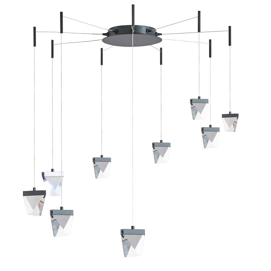 Abra Lighting Atlas 9 Light Octopus Pendant/Diamond, Black