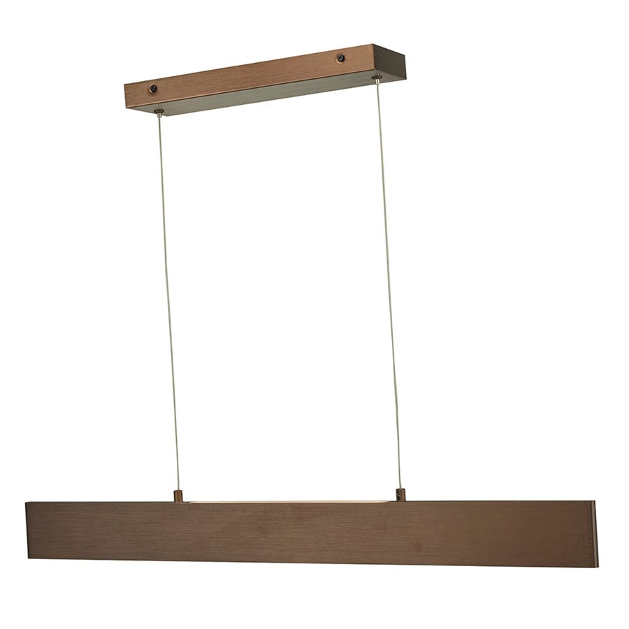 Abra Lighting Slim 2 Light 32" Cable Suspended LED Pendant, Bronze