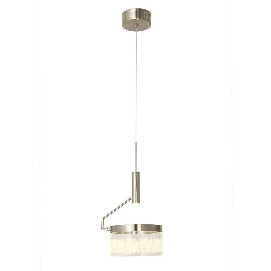 Abra Lighting Fleming 1Lt Off-set Lightwave Pendant, Nickel - 10101PN-BN-FLEMING