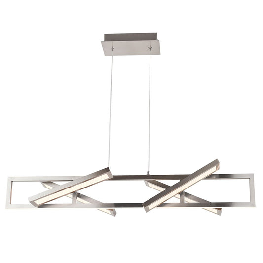 Abra Lighting Helix 4Lt Rectangular Pendant, Nickel - 10110PN-BN-HELIX