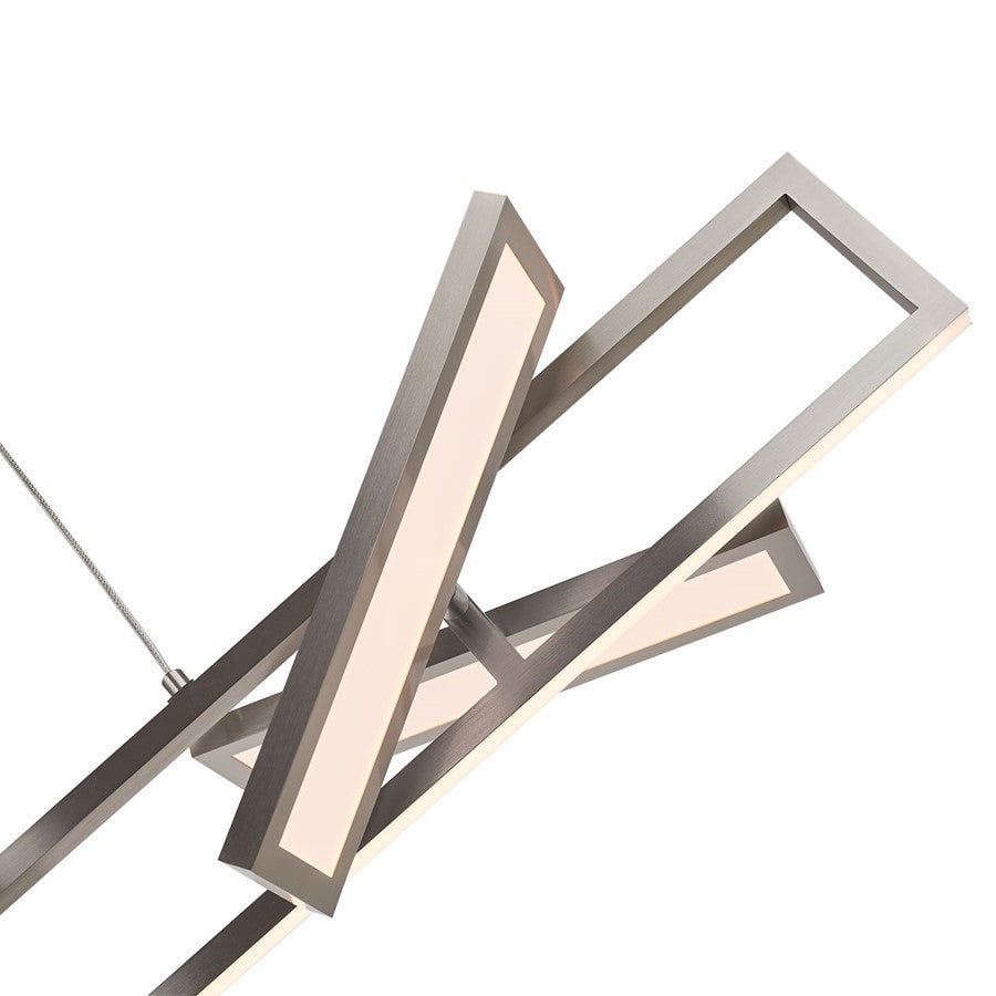 Abra Lighting Helix 4 Light Rectangular Pendant, Nickel