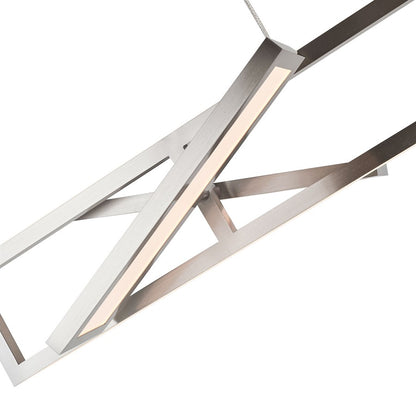 Abra Lighting Helix 4 Light Rectangular Pendant, Nickel