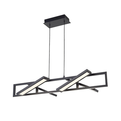Abra Lighting Helix 4Lt Rectangular Pendant/4 Diffusers, BK - 10110PN-MB-HELIX