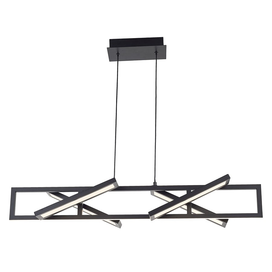 Abra Lighting Helix 4 Light Rectangular Pendant/4 Diffusers, BK