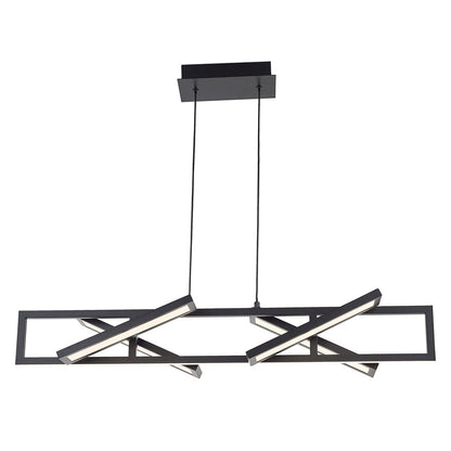 Abra Lighting Helix 4 Light Rectangular Pendant/4 Diffusers, BK