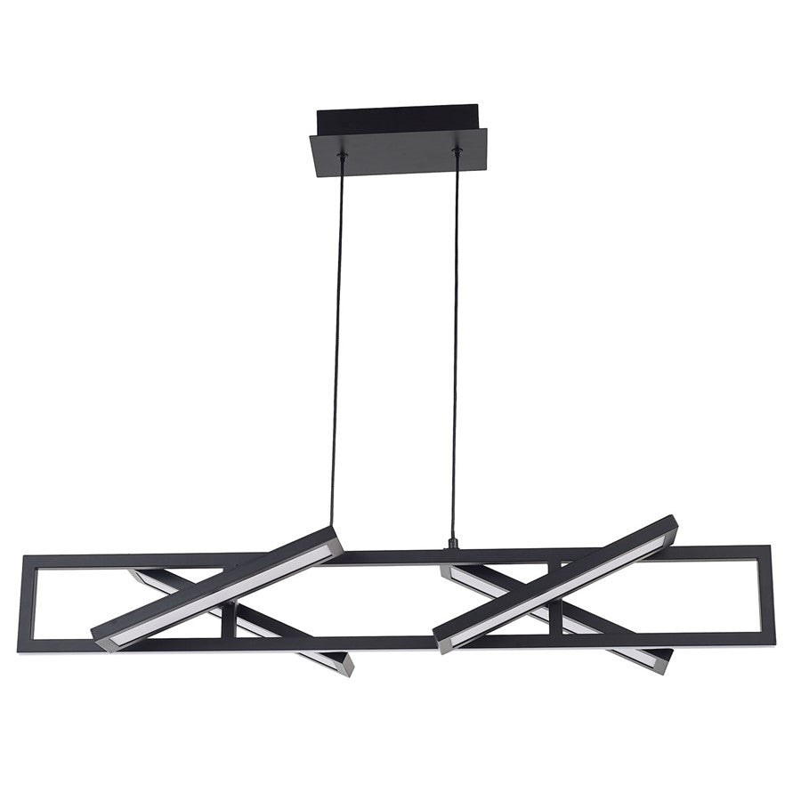 Abra Lighting Helix 4 Light Rectangular Pendant/4 Diffusers, BK