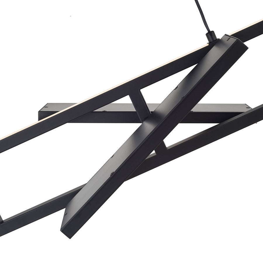Abra Lighting Helix 4 Light Rectangular Pendant/4 Diffusers, BK