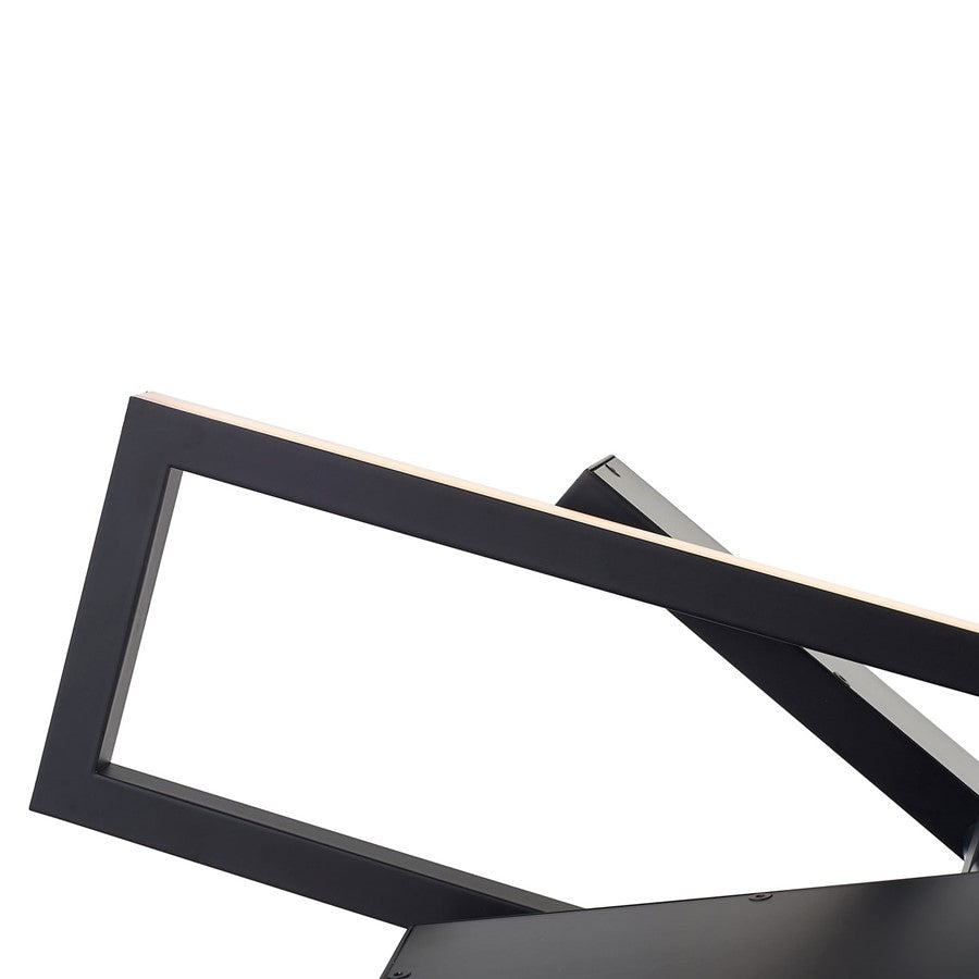 Abra Lighting Helix 4 Light Rectangular Pendant/4 Diffusers, BK