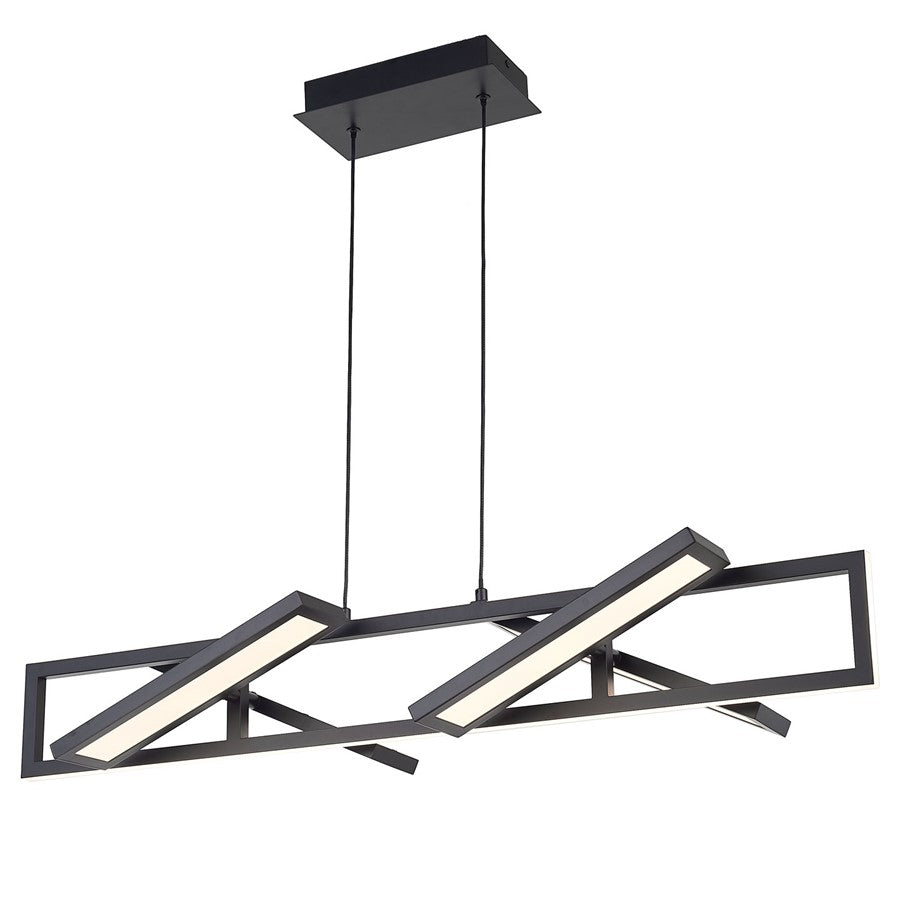 Abra Lighting Helix 4 Light Rectangular Pendant/4 Diffusers, BK