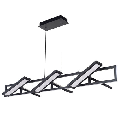Abra Lighting Helix 6 Light Rectangular Pendant, Black