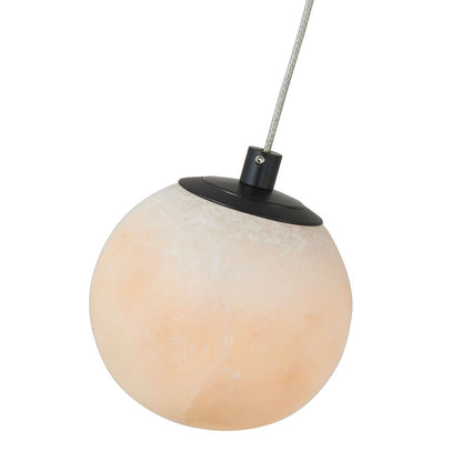 Abra Lighting Stone 1 Light Orb 4" Pendant, Black/Alabaster