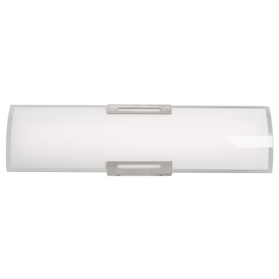 Abra Lighting Allure 1 Light 24" Curved Glass LED Vanity, Nickel
