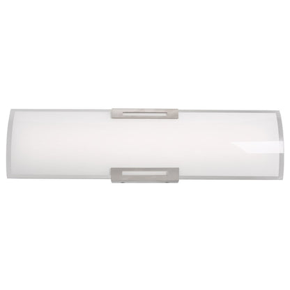 Abra Lighting Allure 1 Light 24" Curved Glass LED Vanity, Nickel