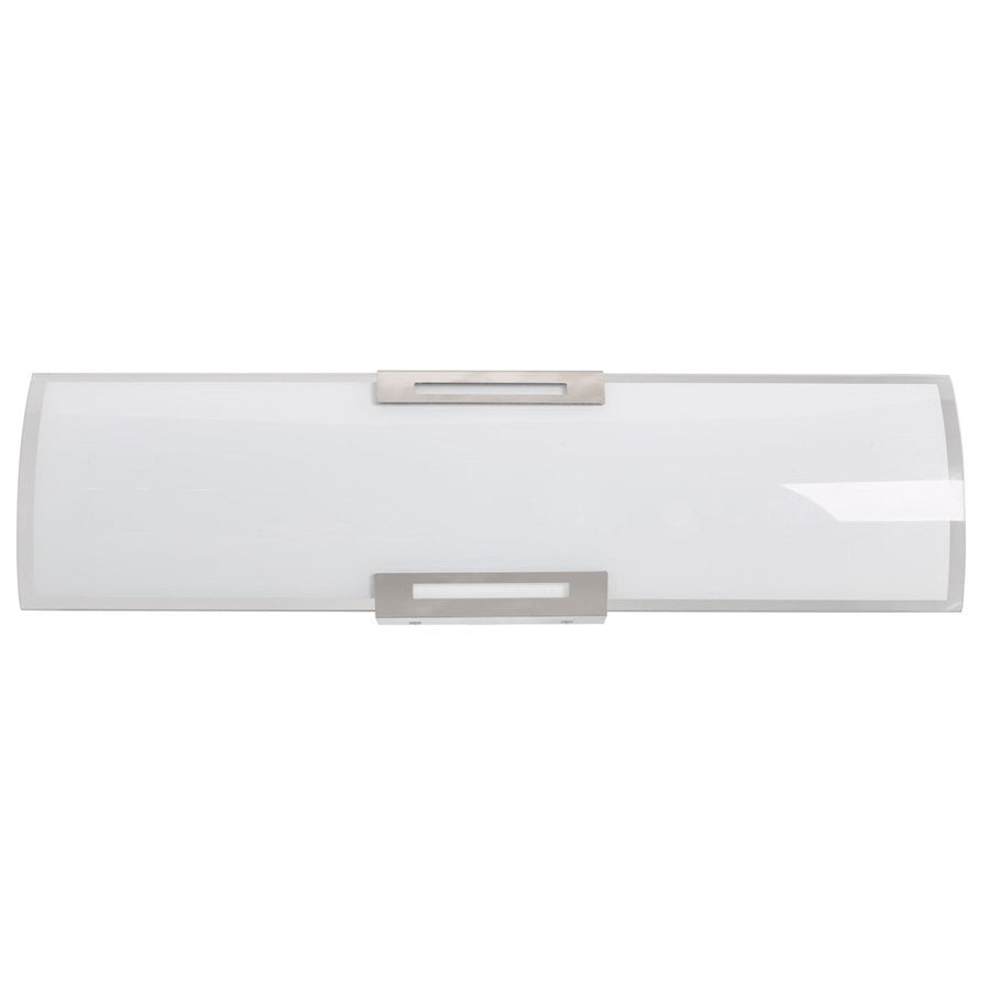 Abra Lighting Allure 1 Light 24" Curved Glass LED Vanity, Nickel