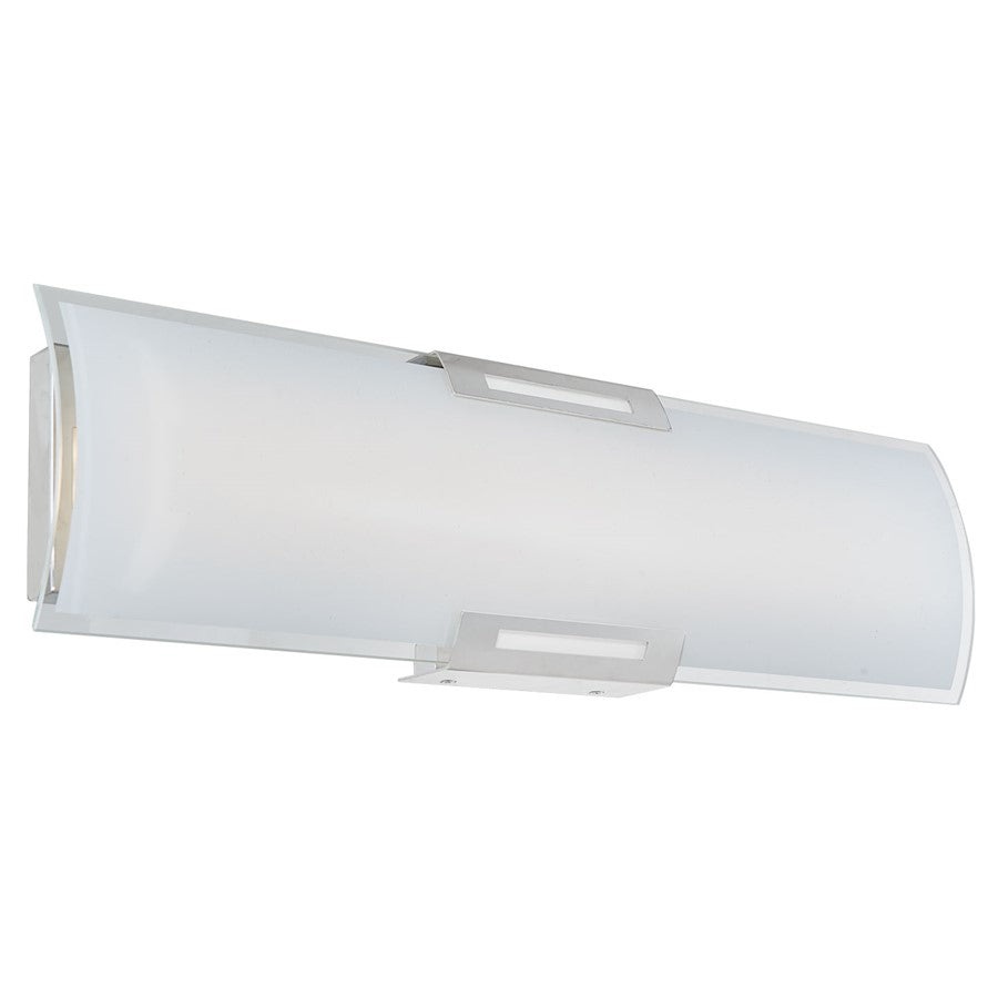 Abra Lighting Allure 1 Light 24" Curved Glass LED Vanity, Chrome