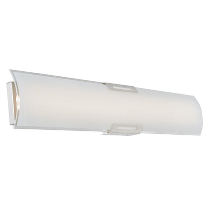 Abra Lighting Allure 1 Light 36" Curved Glass LED Vanity, Nickel