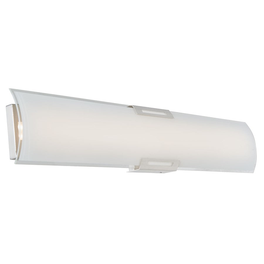 Abra Lighting Allure 1 Light 36" Curved Glass LED Vanity, Nickel