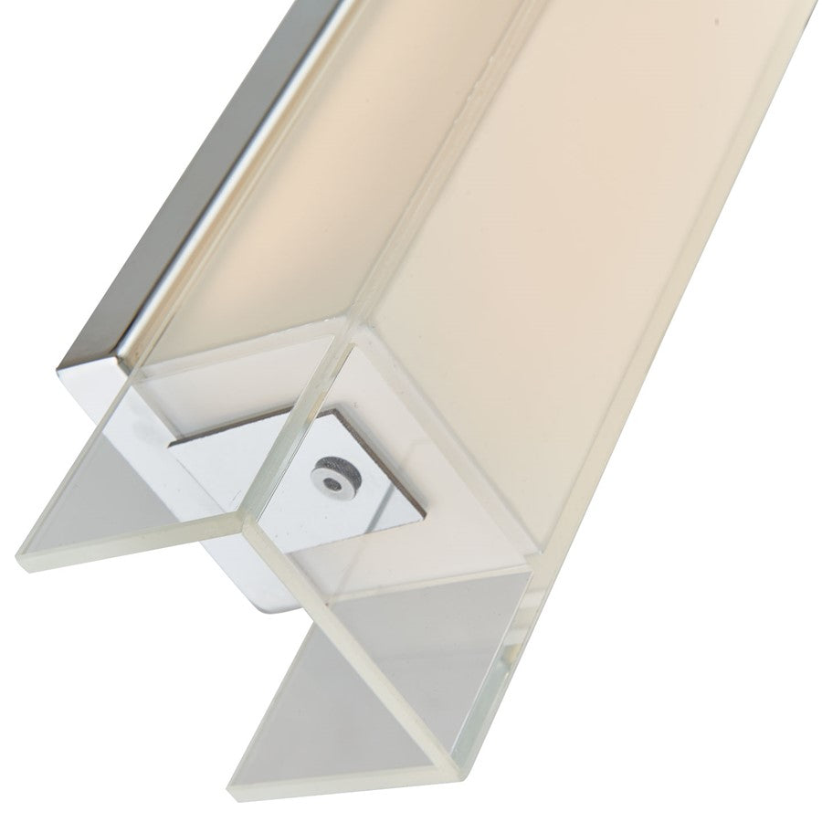 Abra Lighting Mist 1 Light 24" Miter Glass LED Vanity, Chrome