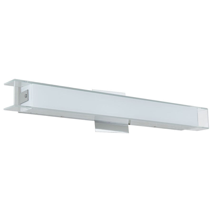 Abra Lighting Mist 1 Light 24" Miter Glass LED Vanity, Chrome
