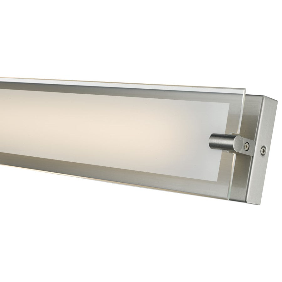Abra Lighting Blaze 1 Light 29" Vanity/Edged Frost Panel, Nickel