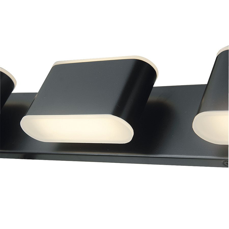 Abra Lighting Bianca 6 Light Metal Vanity Fixture, Black