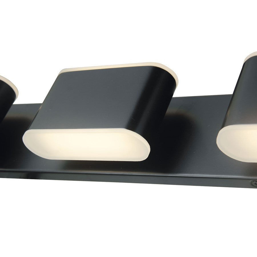 Abra Lighting Bianca 8 Light Metal Vanity Fixture, Black