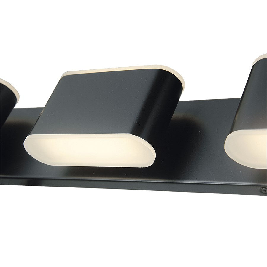 Abra Lighting Bianca 8 Light Metal Vanity Fixture, Black
