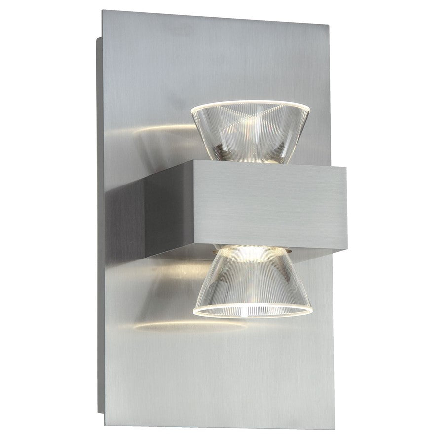 Abra Lighting Jet 2Lt Up/Down Vanity or Wall Fixture, Nickel - 20063WV-BN-JET