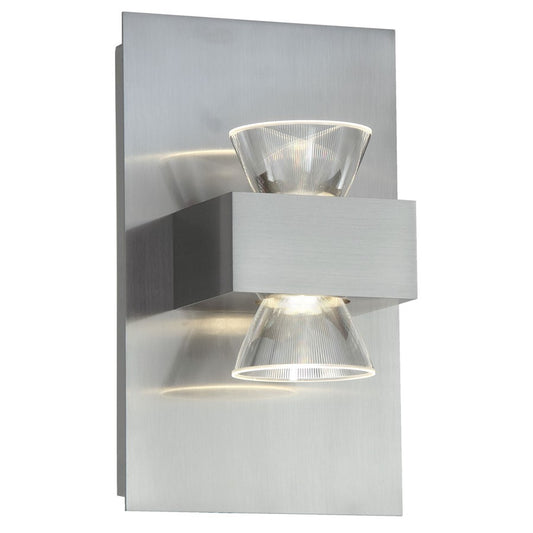 Abra Lighting Jet 2Lt Up/Down Vanity or Wall Fixture, Nickel - 20063WV-BN-JET