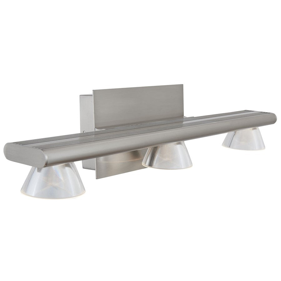 Abra Lighting Jet 3 Light Up or Down Vanity Wall Light, Nickel