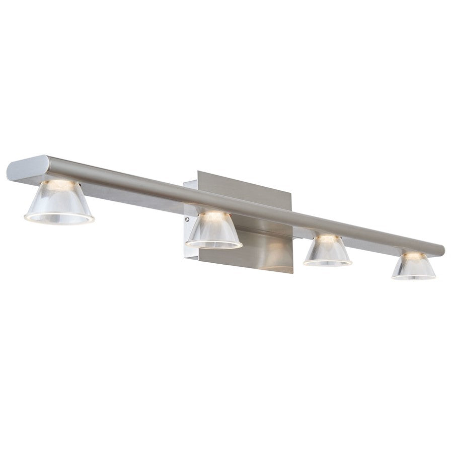 Abra Lighting Jet 4 Light Light Up or Down Vanity Wall Light, Nickel