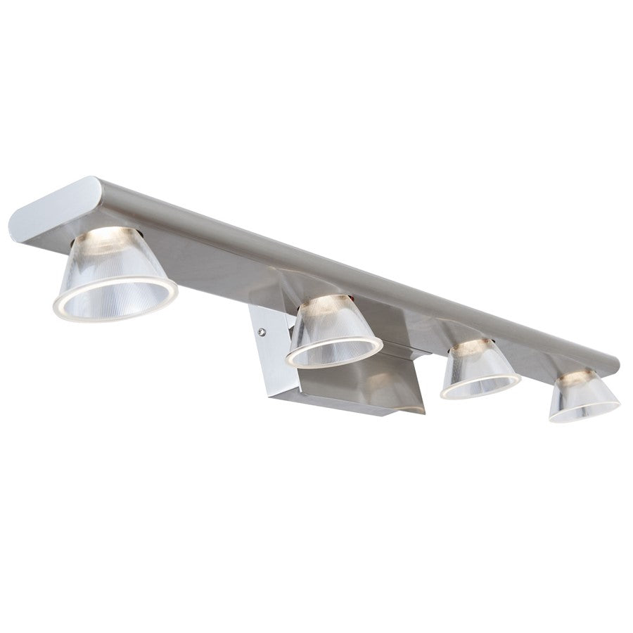 Abra Lighting Jet 4 Light Light Up or Down Vanity Wall Light, Nickel