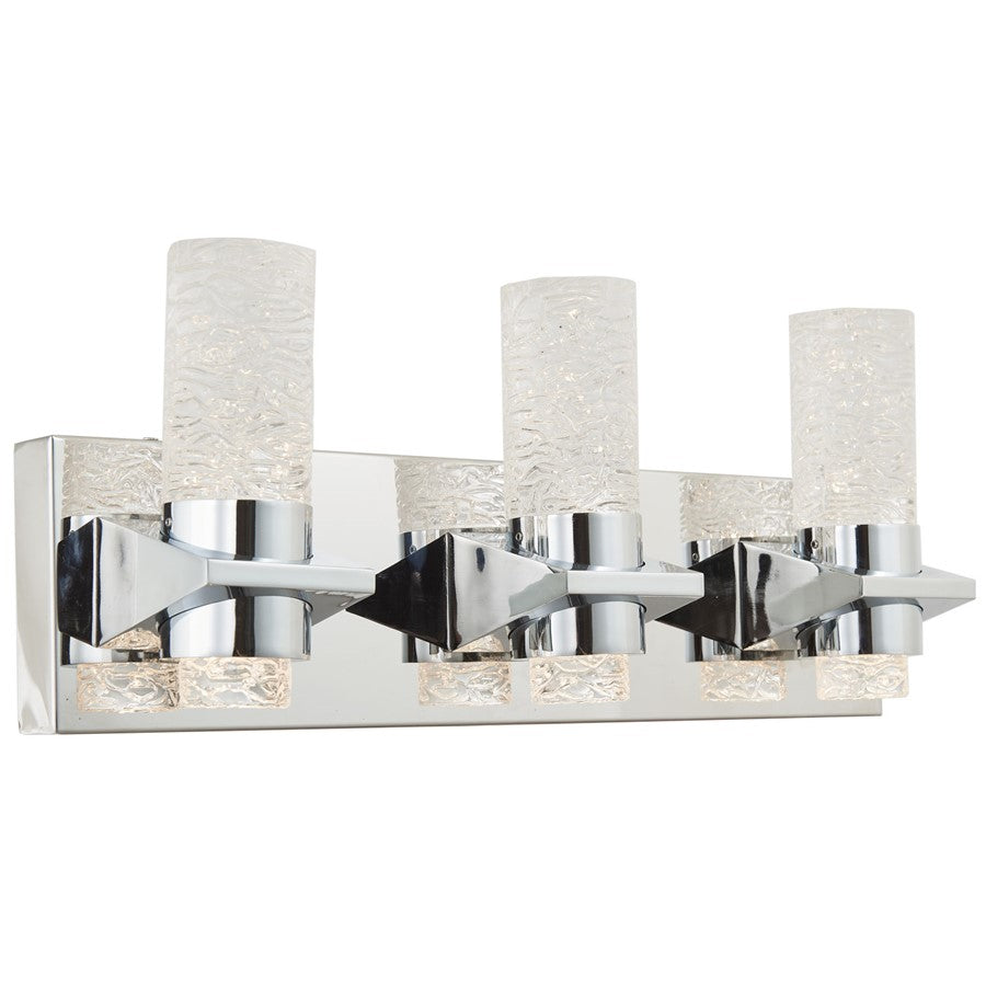 Abra Lighting Krypton 6 Light Solid Crystal Vanity, Chrome
