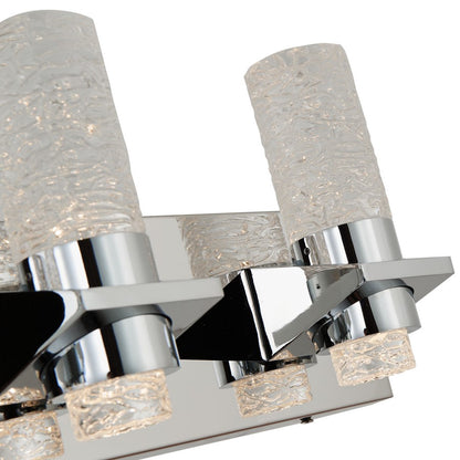 Abra Lighting Krypton 6 Light Solid Crystal Vanity, Chrome