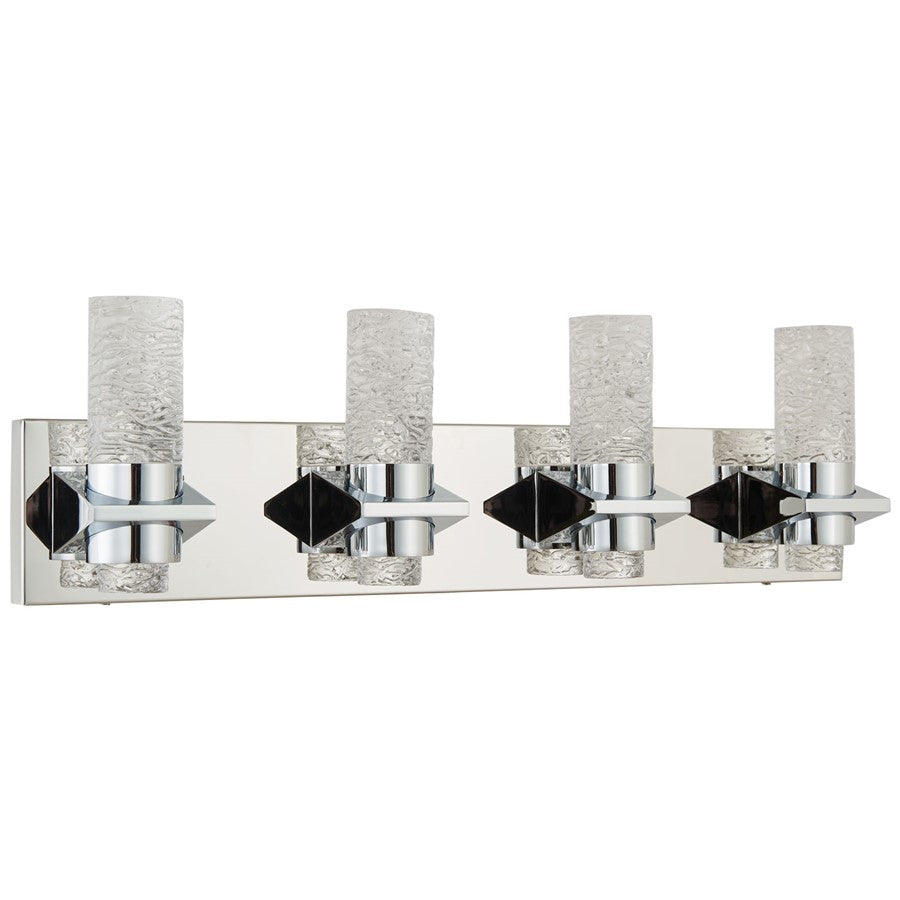 Abra Lighting Krypton 8 Light Solid Crystal Vanity, Chrome