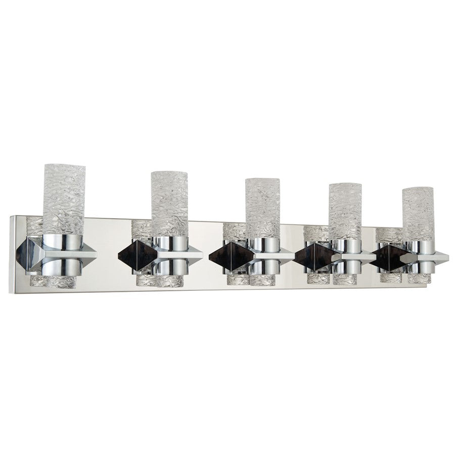 Abra Lighting Krypton 10 LightSolid Crystal Vanity, Chrome