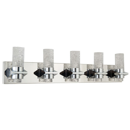 Abra Lighting Krypton 10 LightSolid Crystal Vanity, Chrome