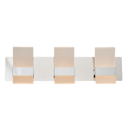 Abra Lighting Fang 6 Light 3 Light Curved Frosted Vanity, Chrome