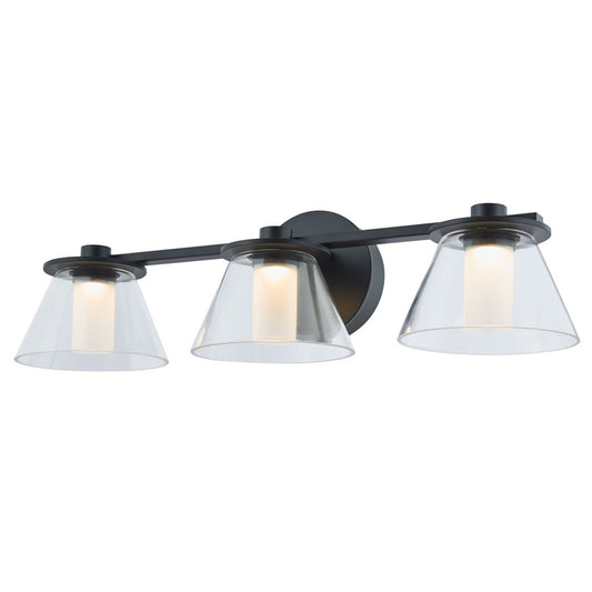 Abra Lighting Cone 3Lt 3Lt Clear Cones/Opal Diffuser, Black - 20127WV-BL-CONE