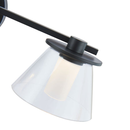 Abra Lighting Cone 3 Light Clear Cones/Opal Diffuser, Black