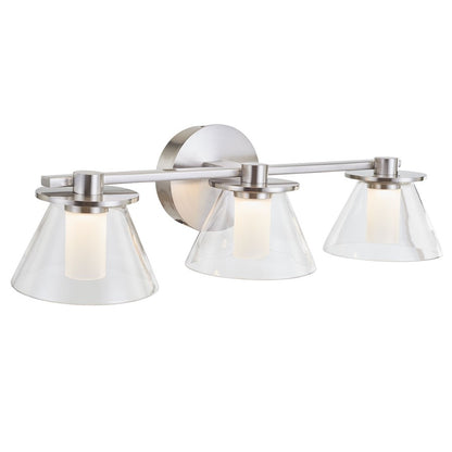 Abra Lighting Cone 3Lt 3Lt Clear Cones/Opal Diffuser, Nickel - 20127WV-BN-CONE