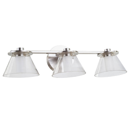 Abra Lighting Cone 3 Light Clear Cones/Opal Diffuser, Nickel
