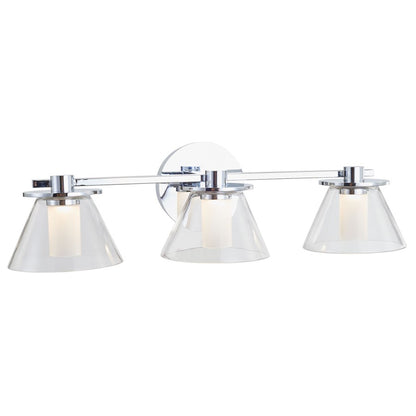 Abra Lighting Cone 3Lt 3Lt Clear Cones/Opal Diffuser, Chrome - 20127WV-CH-CONE