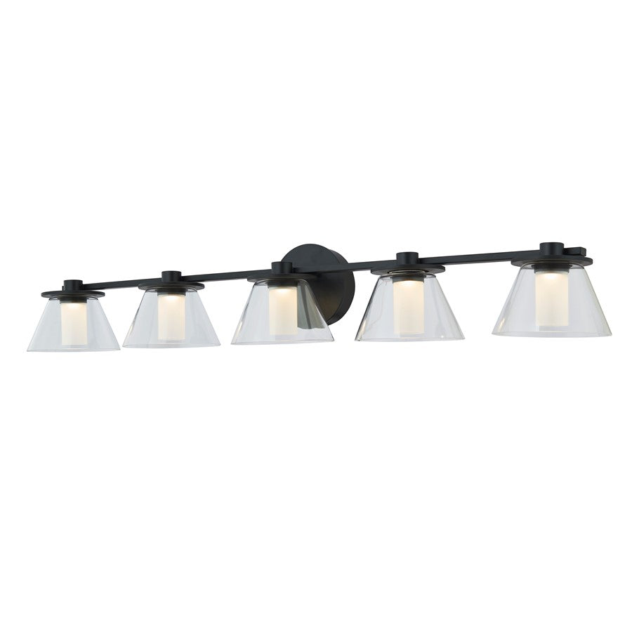 Abra Lighting Cone 5Lt 5Lt Clear Cones/Opal Diffuser, Black - 20129WV-BL-CONE