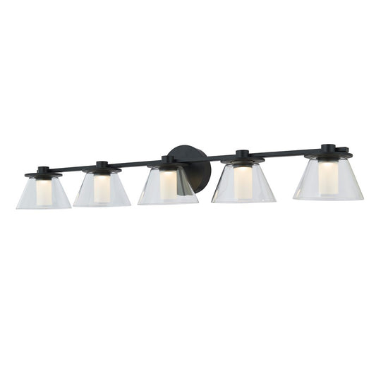 Abra Lighting Cone 5Lt 5Lt Clear Cones/Opal Diffuser, Black - 20129WV-BL-CONE